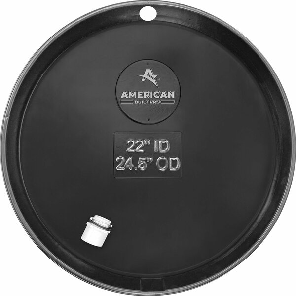 American Built Pro Water Heater Pan, 22 in ID, PreDrilled, Durable HDPE Plastic wDrain Hose Adapter WHP22-1D